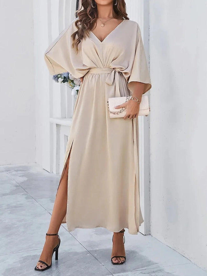 Elegant vårkjole med V-hals - Patricia