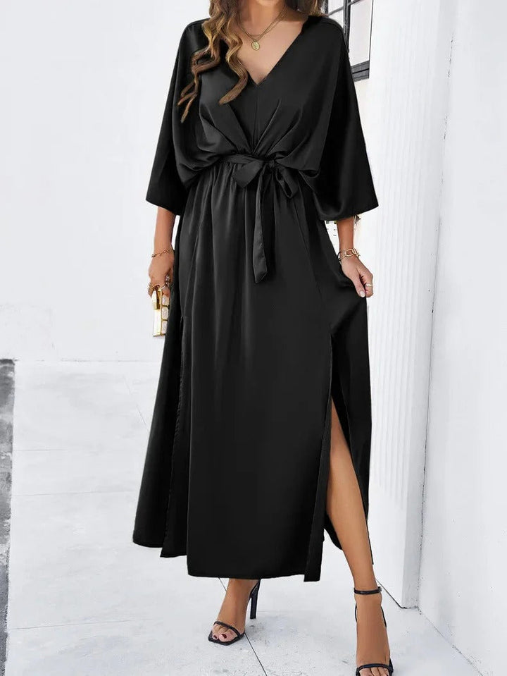 Elegant vårkjole med V-hals - Patricia