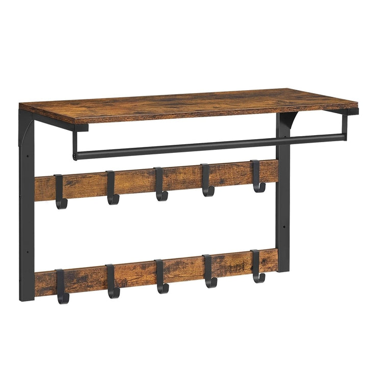 HOOKWELL – 3-i-1 vegggarderobe med hylle, kroker og klesstang