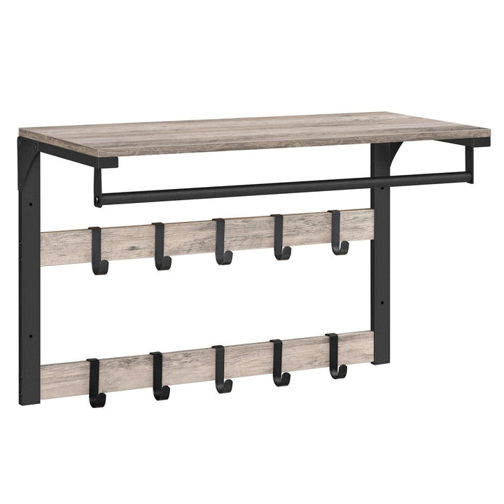 HOOKWELL – 3-i-1 vegggarderobe med hylle, kroker og klesstang