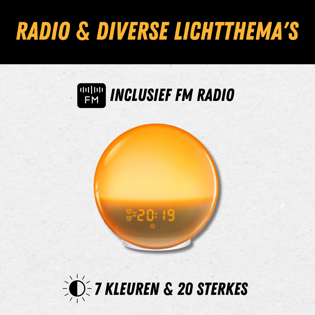 Luonnollinen herätysradio Wake-up Light -valolla - GlowRise