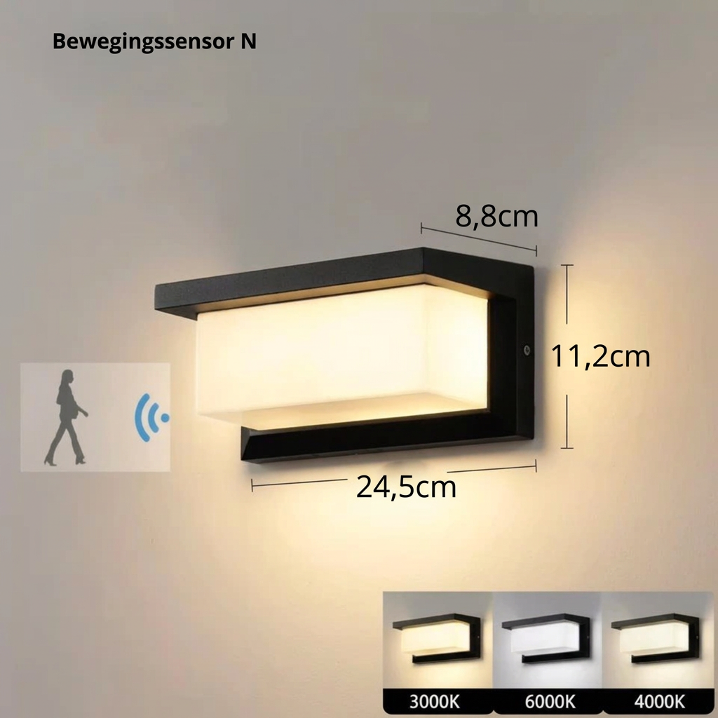 Seinävalaisin | Automaattinen liiketunnistin | Säänkestävä sisäänkäynneille ja patioille