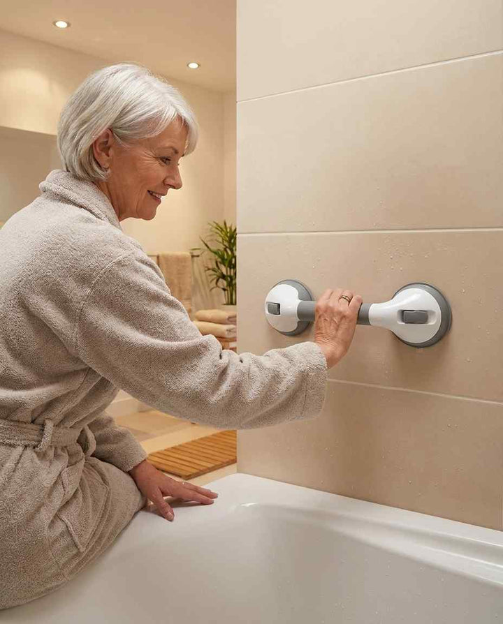 Sugekopphåndtak til dusjen, sikkerhetshåndtak til badet uten boring, 15,7 tommer