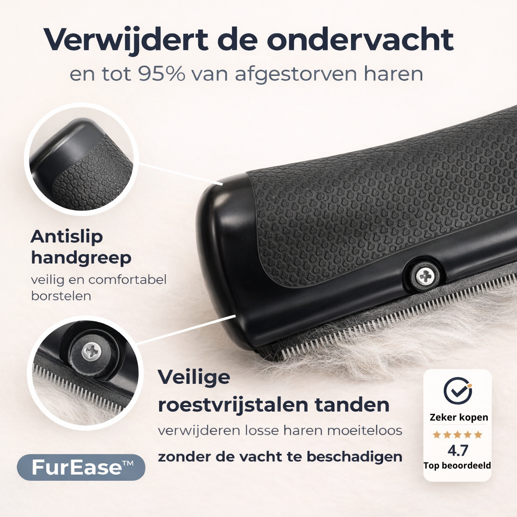 Floke-børste for man, hale og pels - skånsom, smertefri pleie
