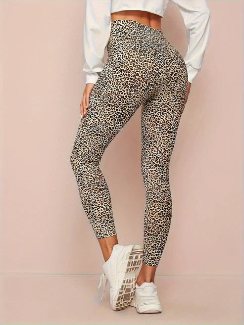Kvinners Leopard Mønster Høy-Liv Leggings