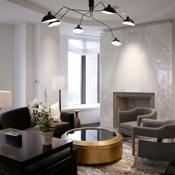 Svart taklampe med svingbare armer – moderne design