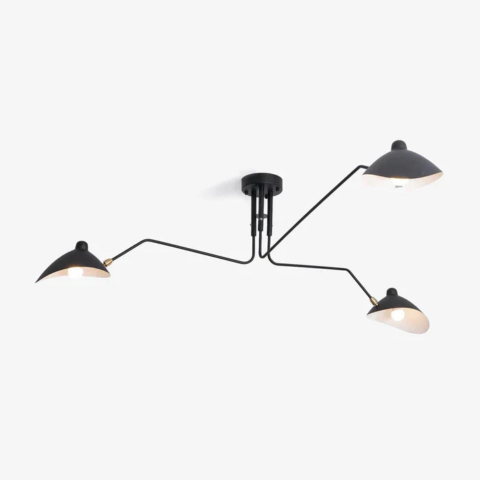Svart taklampe med svingbare armer – moderne design