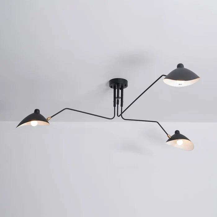 Svart taklampe med svingbare armer – moderne design