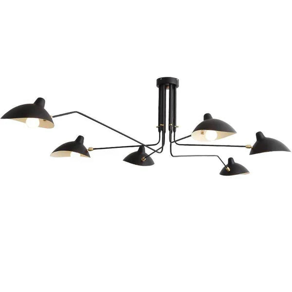 Svart taklampe med svingbare armer – moderne design