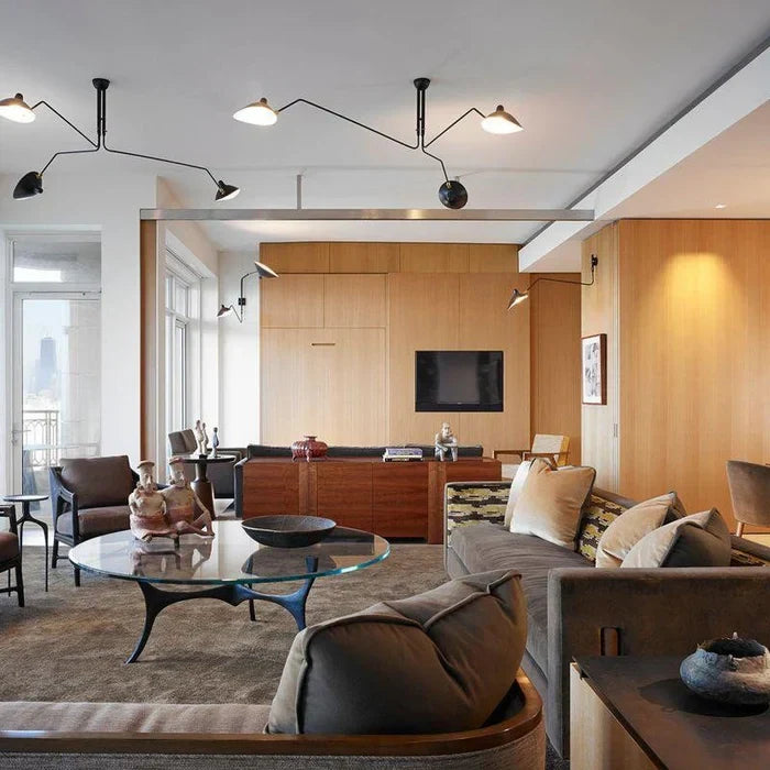 Svart taklampe med svingbare armer – moderne design