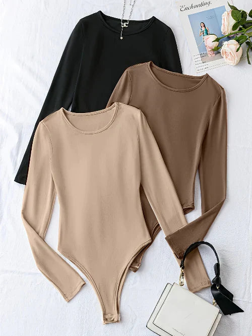 3-Pakke Casual Langermede Bodysuits for Kvinner