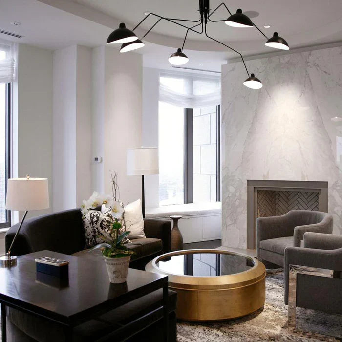 Svart taklampe med svingbare armer – moderne design