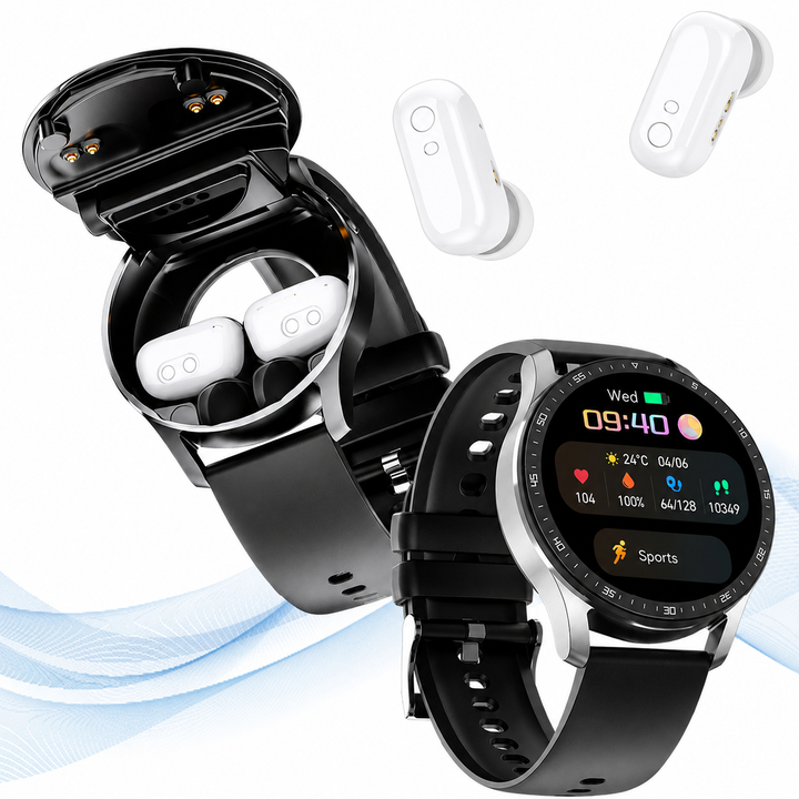 PrestigeTrack EchoWrist | Smartklokke med Bluetooth-hodetelefoner for trenings- og helseovervåking