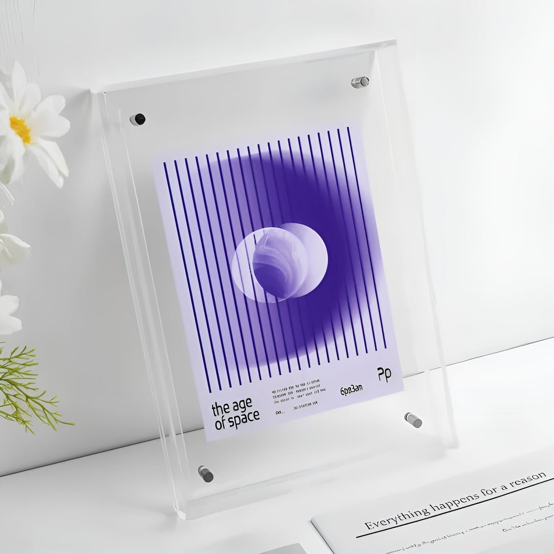 Neon akryl-bilderamme – retro 80-tallsstil, moderne dekorativ fotoramme