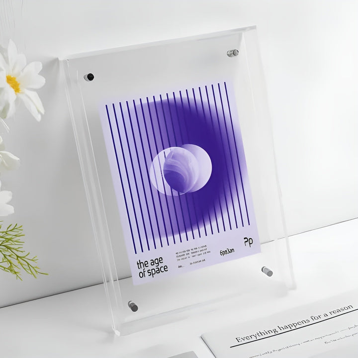 Neon akryl-bilderamme – retro 80-tallsstil, moderne dekorativ fotoramme