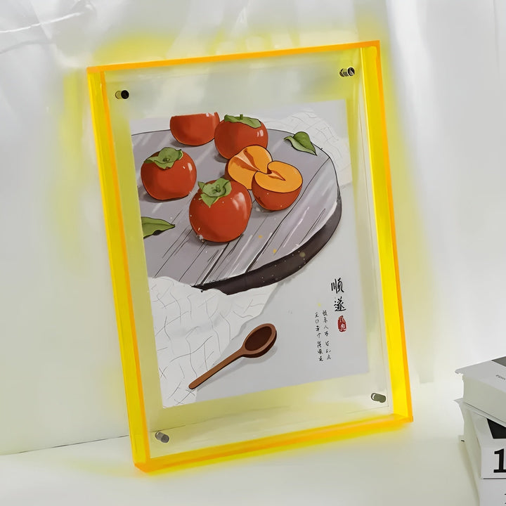 Neon akryl-bilderamme – retro 80-tallsstil, moderne dekorativ fotoramme