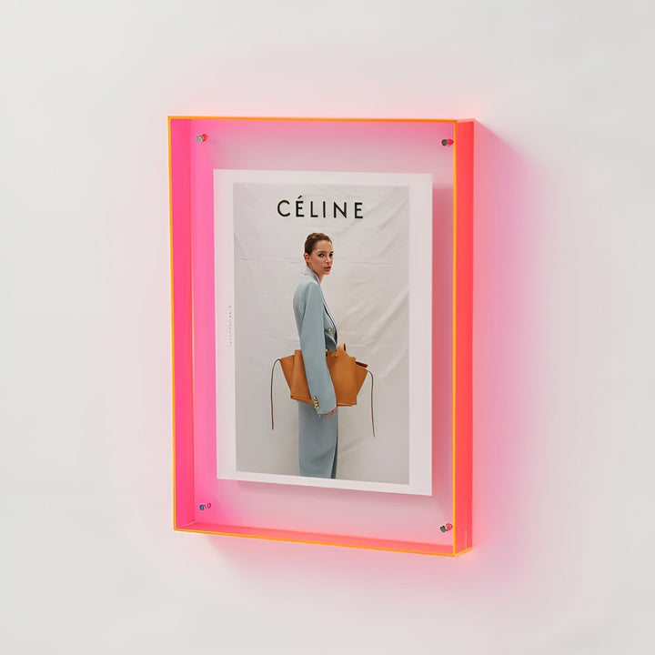 Neon akryl-bilderamme – retro 80-tallsstil, moderne dekorativ fotoramme