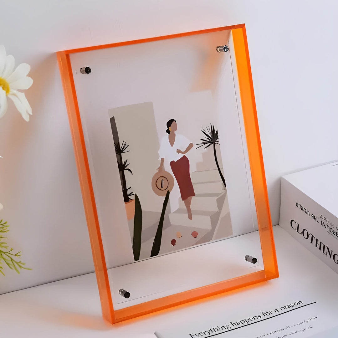 Neon akryl-bilderamme – retro 80-tallsstil, moderne dekorativ fotoramme