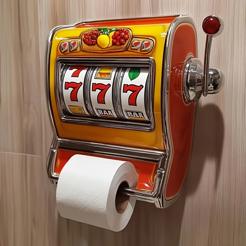 Jackpot toalettpapirholder – Spilleautomat-design og veggmontert