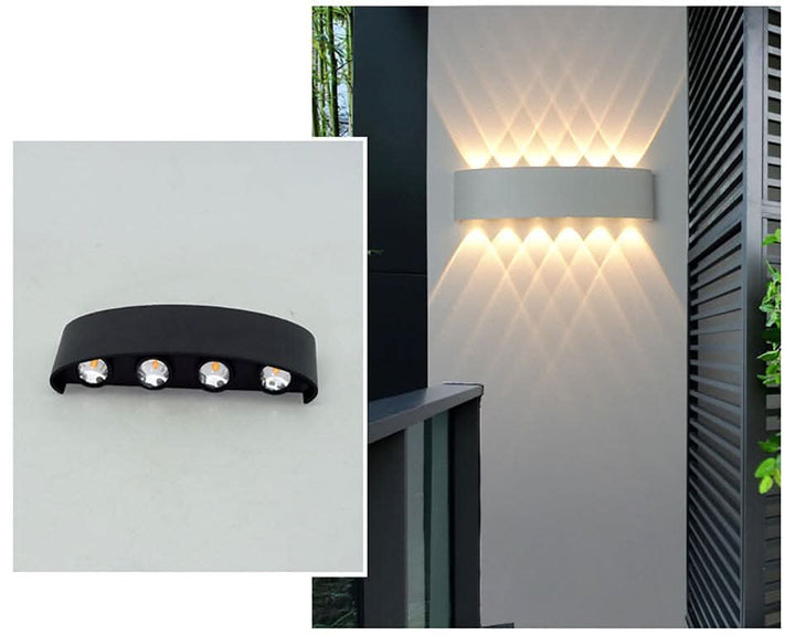 Vanntett LED-utendørs veggarmatur – slankt aluminium, energisparende