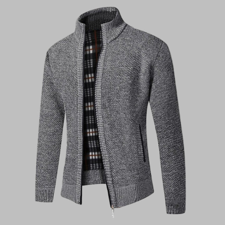 Stilig Glidelås Strikkegenser for Menn