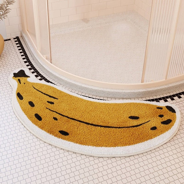 Sklisikker badematte med design av banan eller aubergine - ZestPad