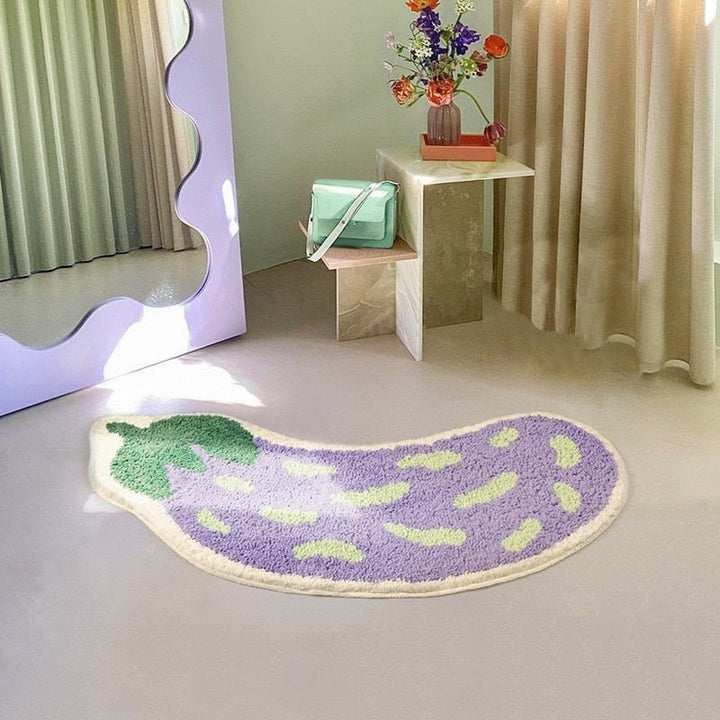 Sklisikker badematte med design av banan eller aubergine - ZestPad