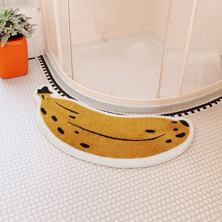 Sklisikker badematte med design av banan eller aubergine - ZestPad