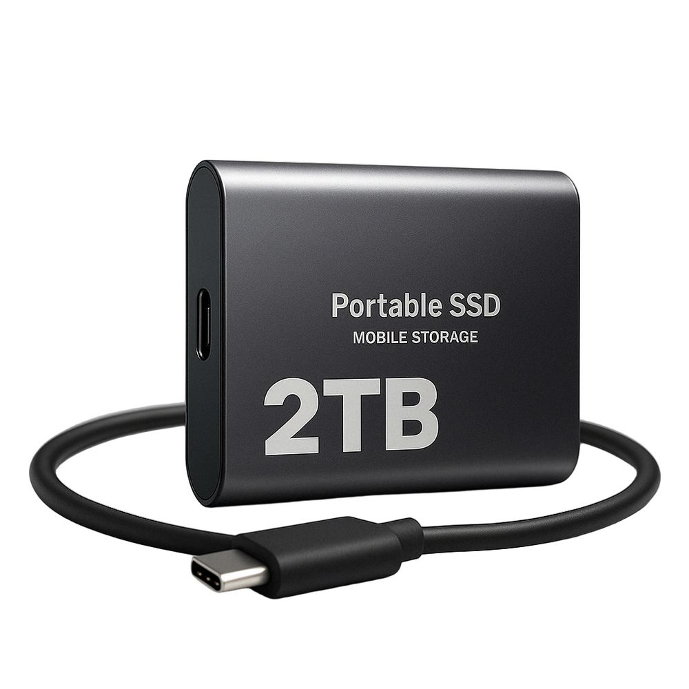 Bærbar høyhastighets-SSD, USB-C 1050 MB/s (2 TB)