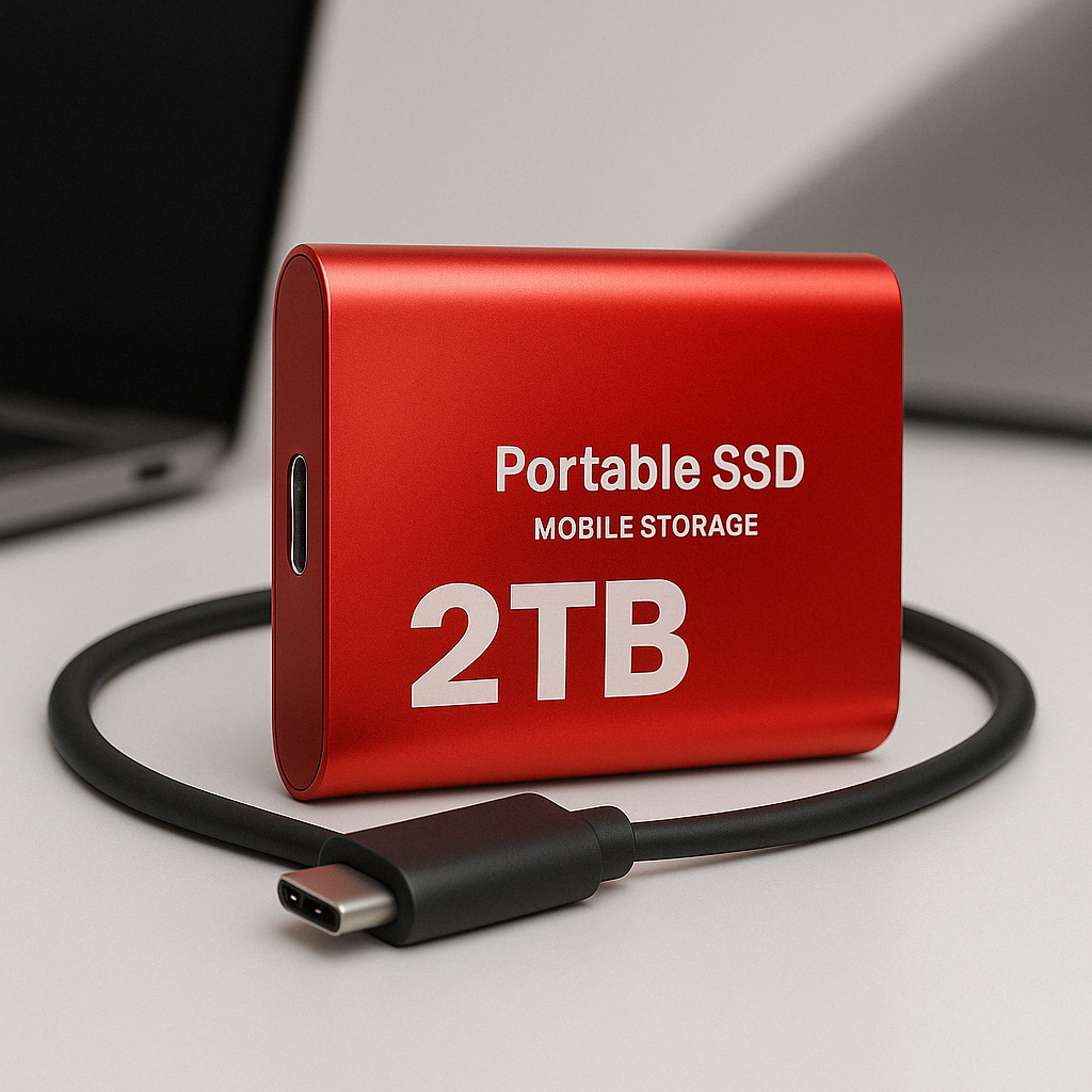 Bærbar høyhastighets-SSD, USB-C 1050 MB/s (2 TB)