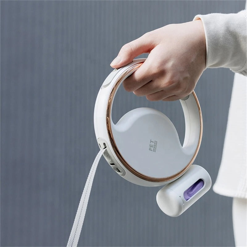 Automatisk hundebånd med LED – ergonomisk håndtak og sikkerhetslys
