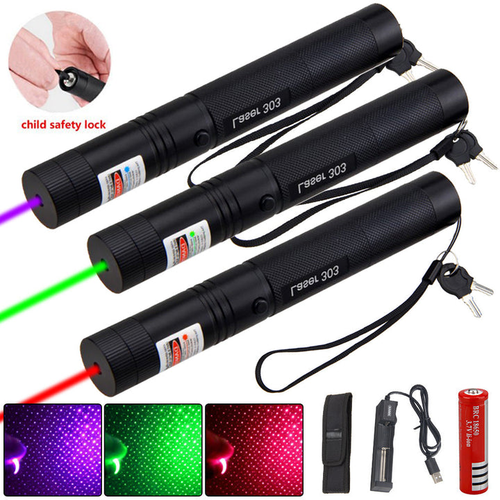 Zelara-Power Laser Pointer 303 - Oppladbar USB-laserpeker med høy effekt