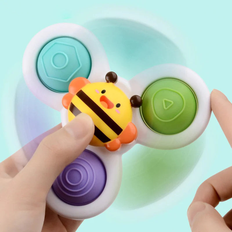 PurePlay Montessori-spinnerleke | Sensorisk leke med sugekopp for barn – perfekt for bord, vinduer og barnestoler