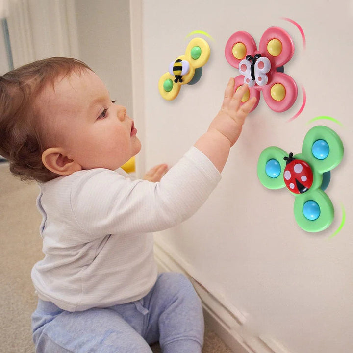 PurePlay Montessori-spinnerleke | Sensorisk leke med sugekopp for barn – perfekt for bord, vinduer og barnestoler