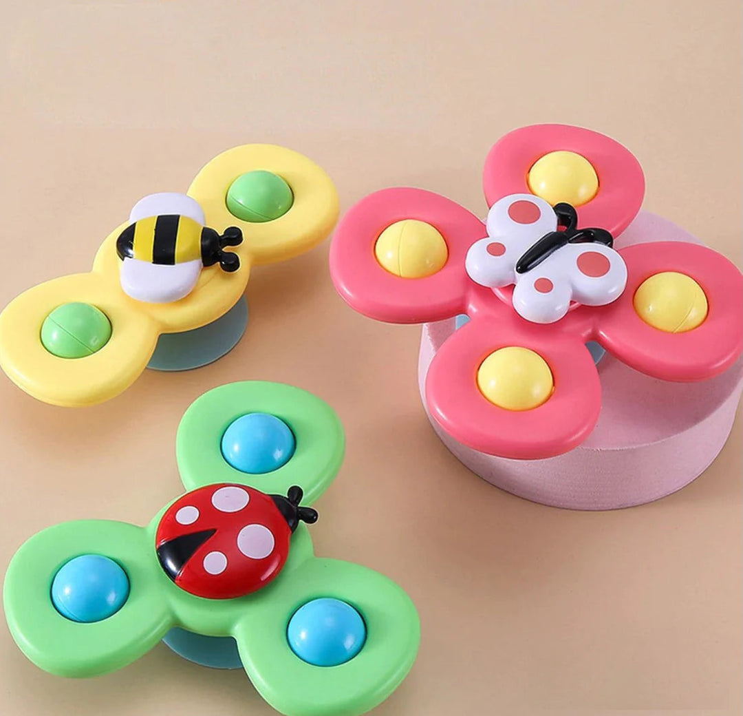 PurePlay Montessori-spinnerleke | Sensorisk leke med sugekopp for barn – perfekt for bord, vinduer og barnestoler