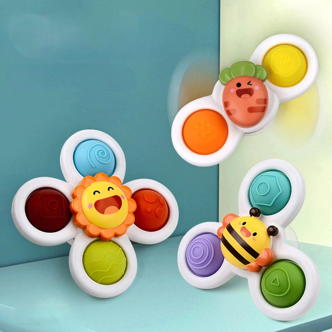 PurePlay Montessori-spinnerleke | Sensorisk leke med sugekopp for barn – perfekt for bord, vinduer og barnestoler