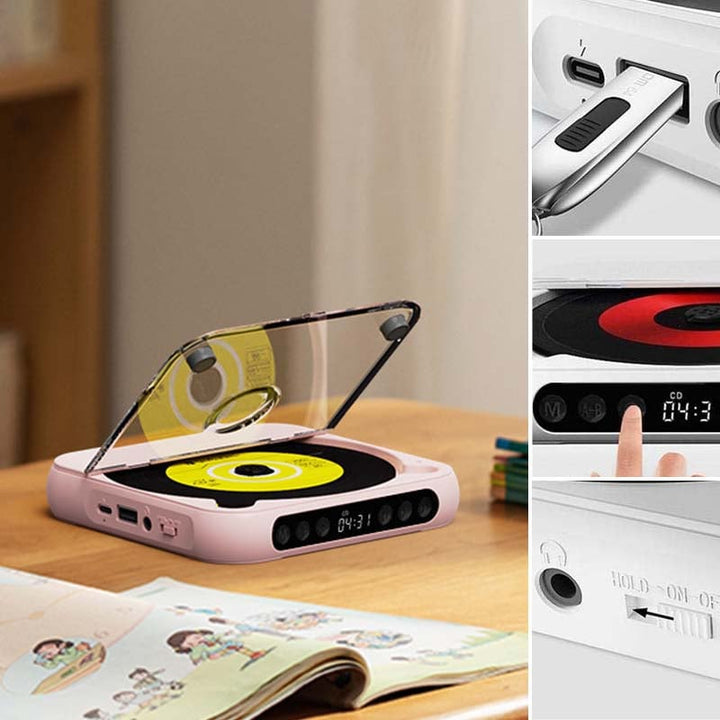 Bærbar CD-spiller - Bluetooth | Hi-Fi-lyd | Flere farger