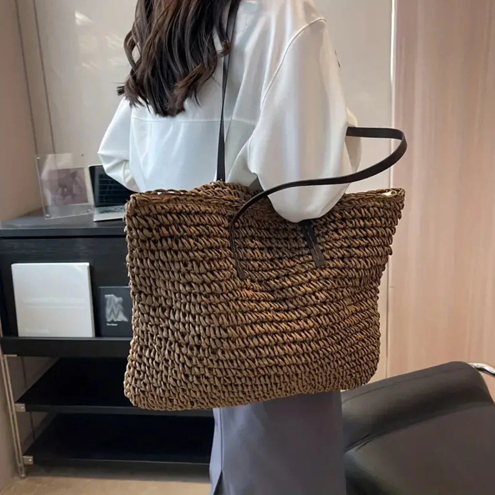 Kvinners Vevd Tote Bag – Stilig Bære-Alle for Daglig Bruk