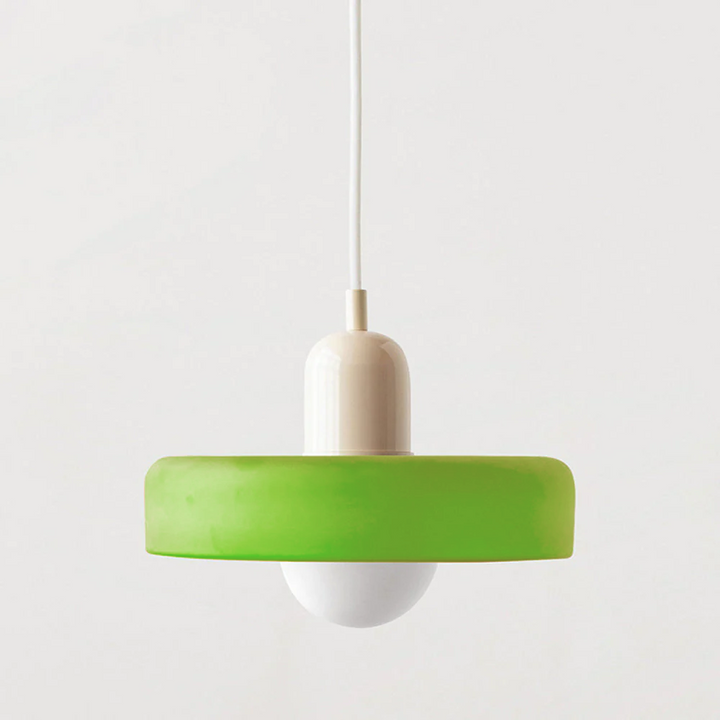 Bauhaus-pendellampe i farget glass