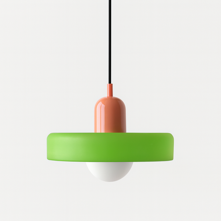 Bauhaus-pendellampe i farget glass