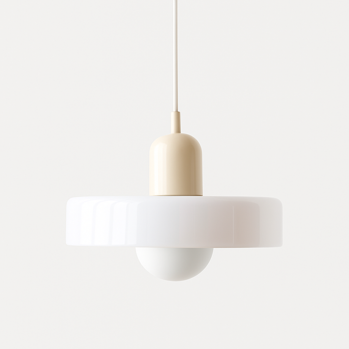 Bauhaus-pendellampe i farget glass