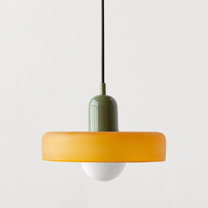 Bauhaus-pendellampe i farget glass