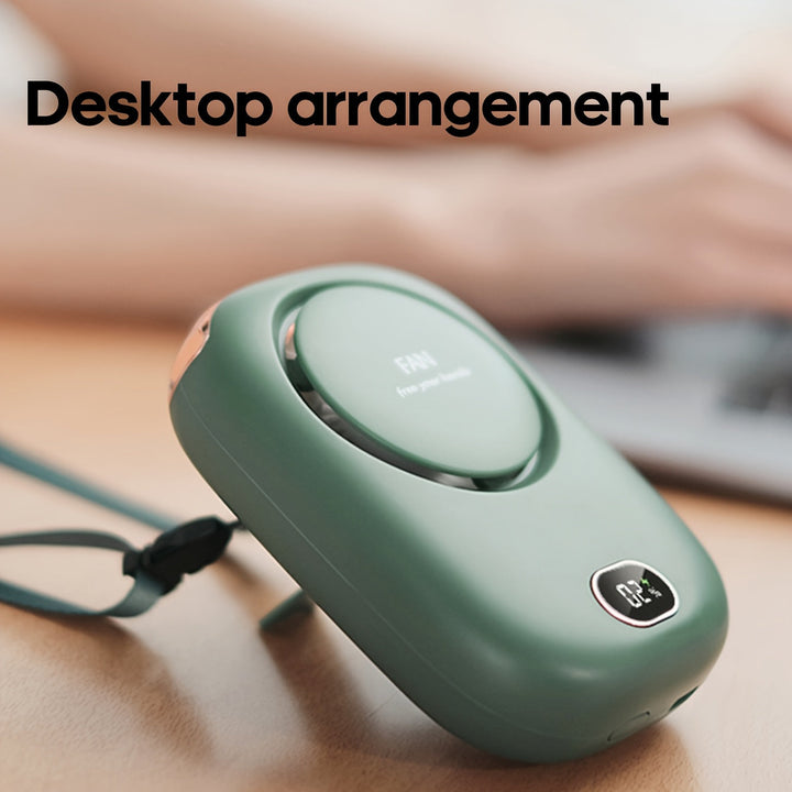Oppladbar mini halsvifte med USB – Lett med justerbare hastigheter