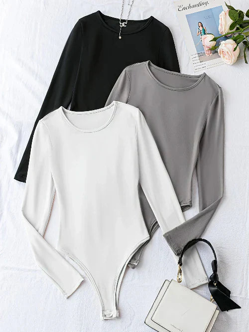 3-Pakke Casual Langermede Bodysuits for Kvinner