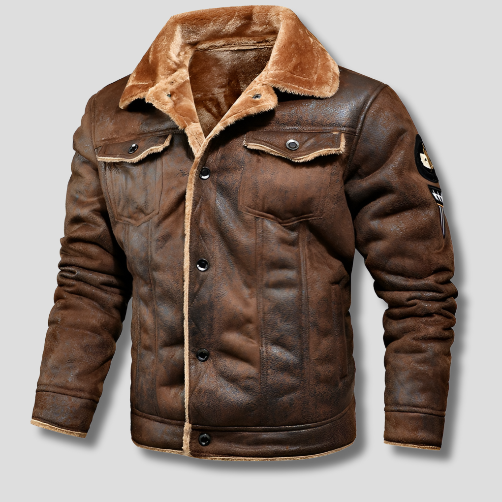 Vinter Bomber Jakke Stilig Varme med en Klassisk Aviator Kant