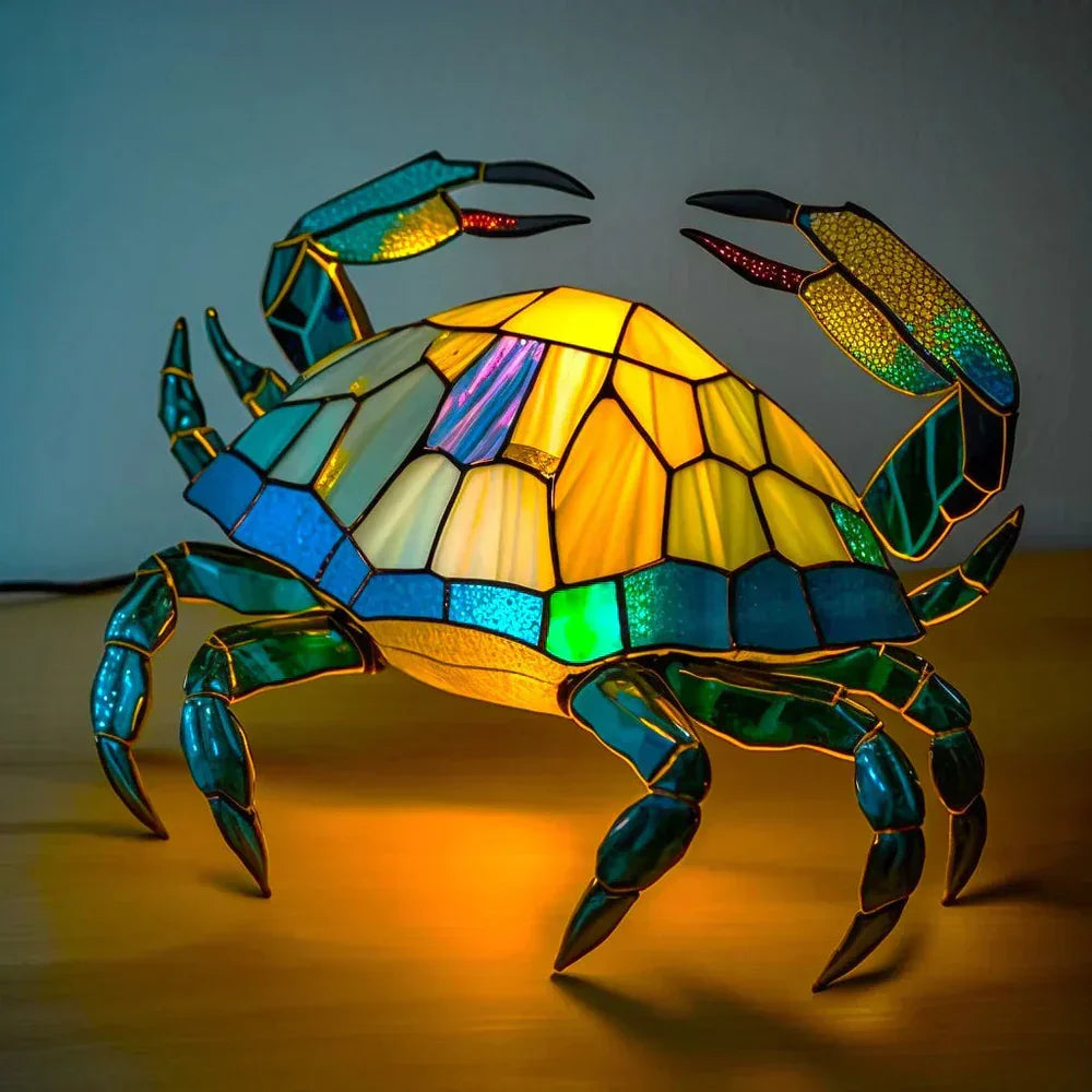 Dyrelampe i Kunstnerisk Mosaikkglass – Farge og Stemning i Hjemmet