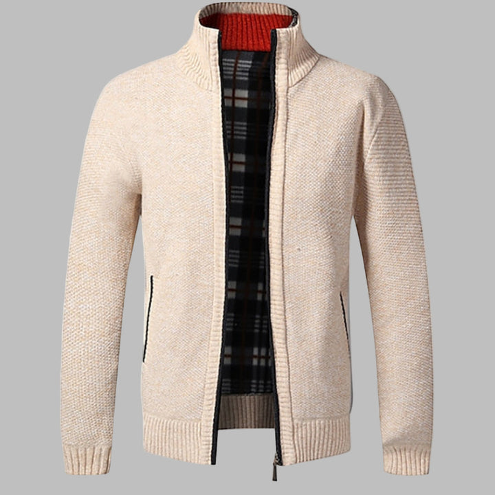 Stilig Glidelås Strikkegenser for Menn