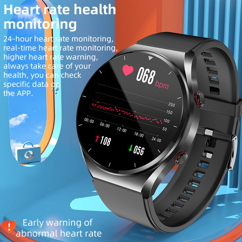 Blodsukkermåling med ett klikk|Blodsukker Blodtrykk EKG|EKG HRV Pulsovervåking Smart helseklokke
