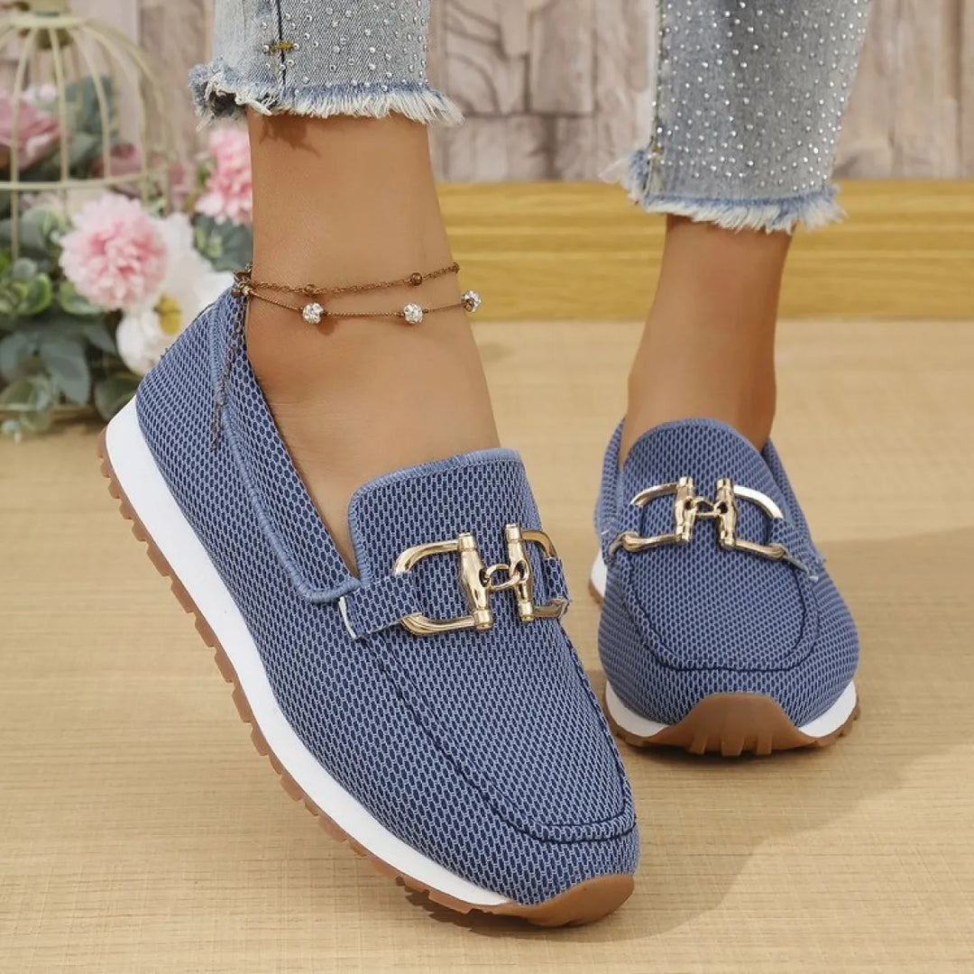 Kvinners Solid Farge Flate Sneakers