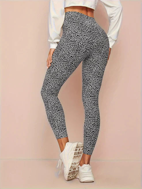 Kvinners Leopard Mønster Høy-Liv Leggings